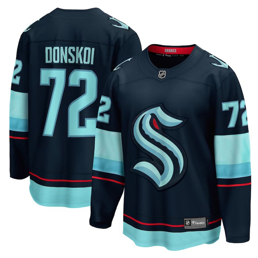 Men Seattle Kraken #72 Joonas Donskoi Fanatics Branded Deep Sea Blue Home Breakaway Player NHL Jersey->more nhl jerseys->NHL Jersey